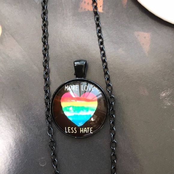 🌈MORE LOVE LESS HATE NECKLACE 🌟NEW✨ - Picture 4 of 8